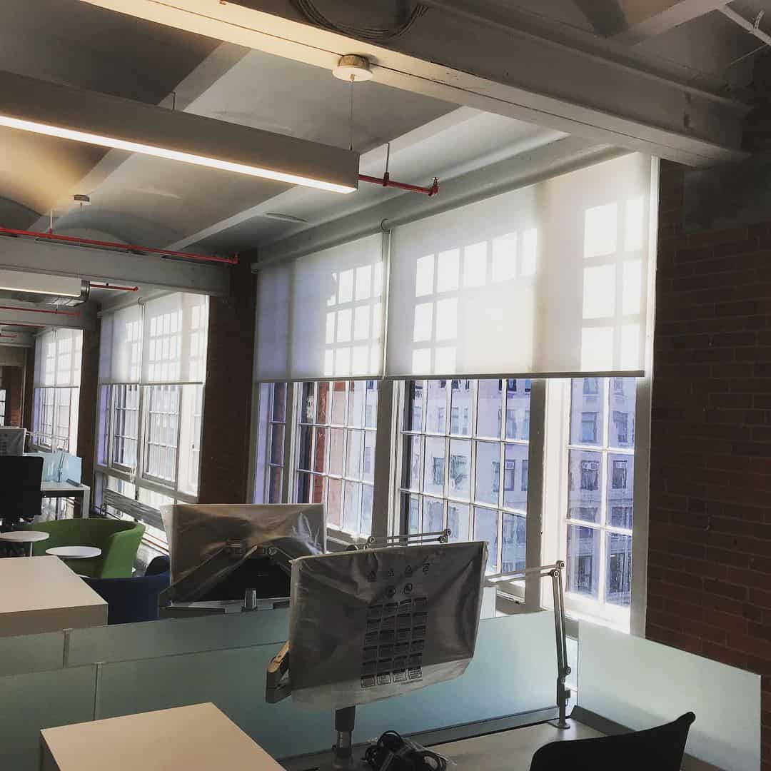 sony offices in nyc with new roller shades installed.
