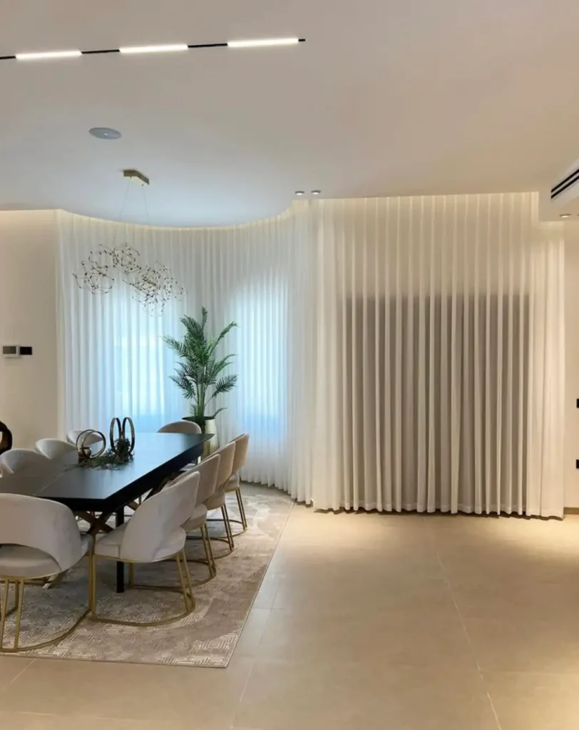 Elegant Curved Drapes Dining Pender County North Carolina